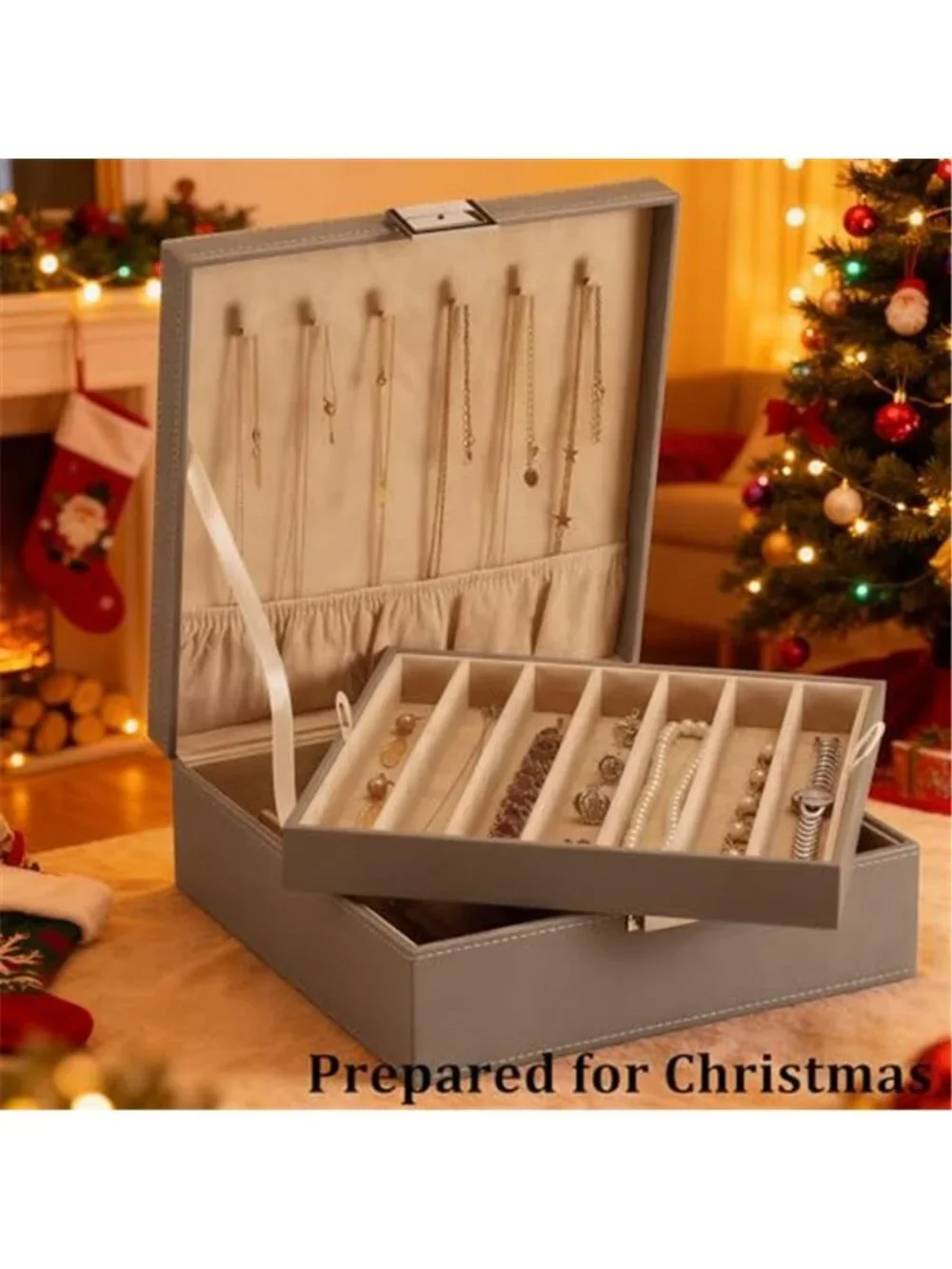 Jewelry Box Organizer, 2-Layer Necklace Organizer Box, Modern Style Necklace